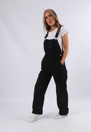 VINTAGE Y2K JORDACHE DENIM DUNGAREES WIDE LEG UK 10 S (75V)