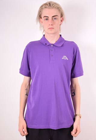 KAPPA MENS VINTAGE POLO SHIRT LARGE PURPLE 90S