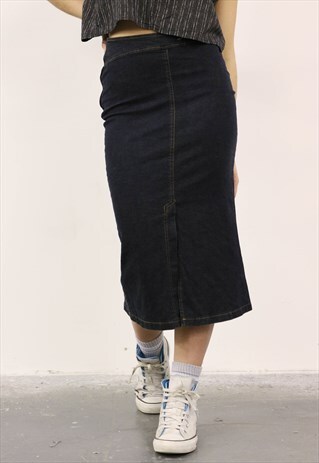 VINTAGE 1990S DARK BLUE DENIM SKIRT