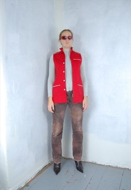 Vintage y2k long festival suit unisex waistcoat bright red