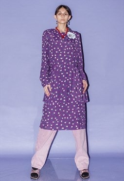 90's Vintage floral festive midi dress in purple