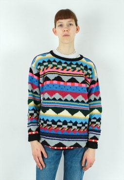 Handmade Wool Sweater Pullover Jumper Knitted Winter Warm