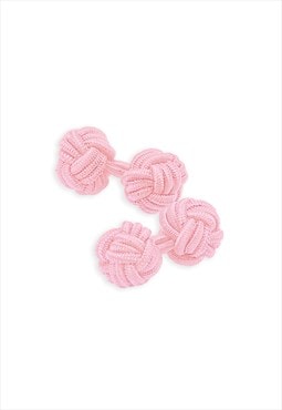 Fabric Knot Cufflinks - Pink