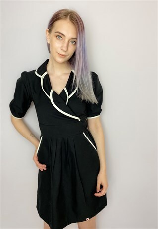 VINTAGE 90S BLACK WHITE DRESS
