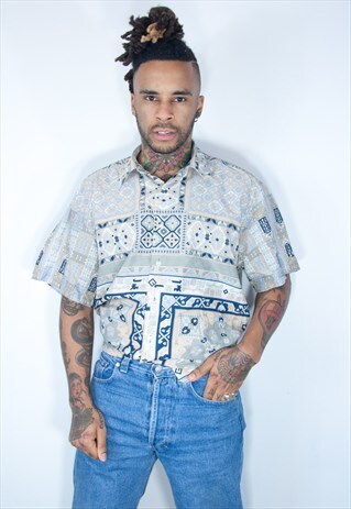 VINTAGE HAWAIIAN CRAZY PATTERNED SHIRT