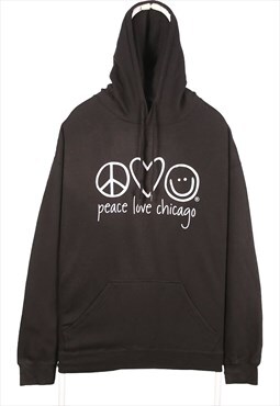Vintage 90's Peace love world Hoodie Peace Love Chicago