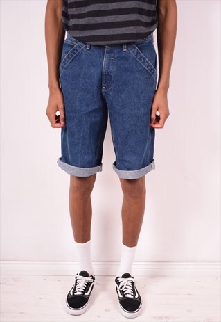 POLO RALPH LAUREN MENS VINTAGE DENIM SHORTS W32 BLUE 90S