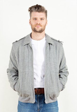 VINTAGE 80'S ZIP-UP WOOL JACKET