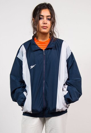 VINTAGE 90'S NAVY BLUE REEBOK TRACKSUIT JACKET