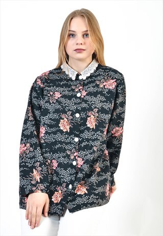 VINTAGE 80'S BLOUSE IN FLOWER PRINT