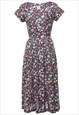Vintage Floral Print Dress - S