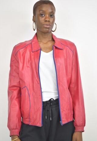 VINTAGE 90S RED LEATHER JACKET