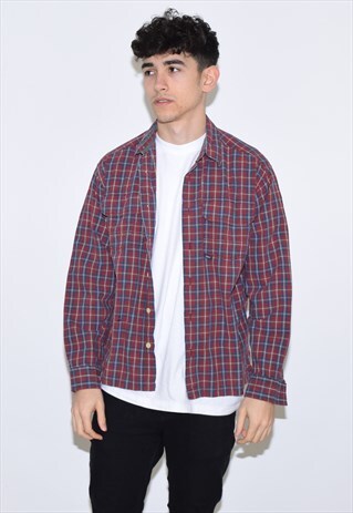 VINTAGE 90S RED CHECKERED TOMMY HILFIGER SHIRT