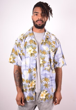 MENS VINTAGE HAWAIIAN SHIRT LARGE MULTI 90S