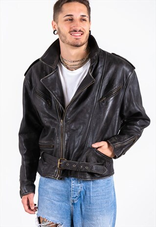 VINTAGE 80S LEATHER JACKET / S6912