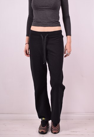 CHAMPION WOMENS VINTAGE TRACKSUIT TROUSERS W30 L31 BLACK 90'