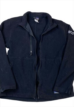 Black patagonia logo embroilery full zip up fleece