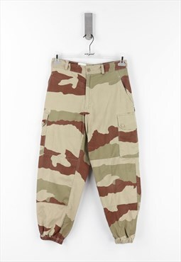 Military Camo Cargo High Waist Trousers in Mimetic - 40
