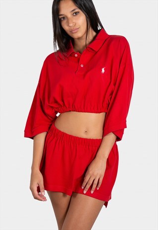 VINTAGE REWORKED POLO CO-ORD SET RALPH LAUREN TOP & SKIRT