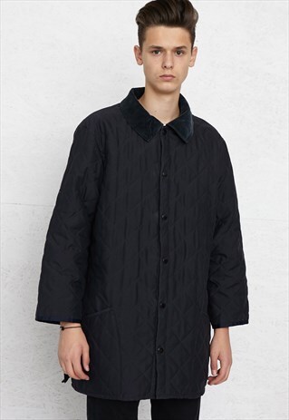 VINTAGE NAVY BARBOUR QUILTED JACKET COAT