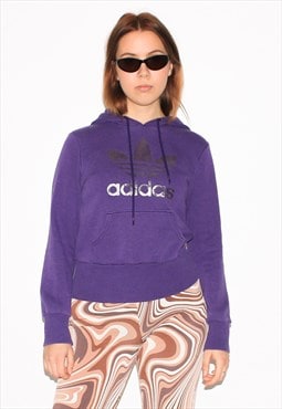 Vintage Y2K spellout pullover hoodie in purple
