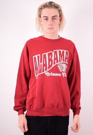 MENS VINTAGE SWEATSHIRT JUMPER MEDIUM RED 90S