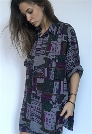 PATTERNED OVERSIZED RETRO VINTAGE UNISEX FESTIVAL SHIRT