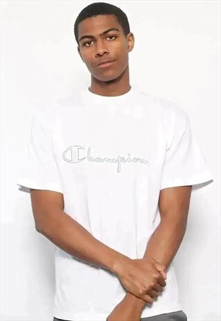VINTAGE CHAMPION BIG LOGO T-SHIRT WHITE