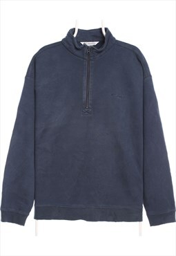 Vintage 90's Columbia Sweatshirt Quarter Zip Plain Navy Blue
