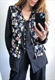 Long Loose Nineties Flower Blouse Large