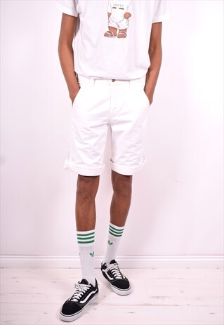 CARHARTT MENS VINTAGE DENIM SHORTS W32 WHITE 90'S