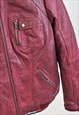 VINTAGE 00S REAL LEATHER JACKET IN MAROON