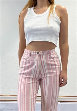 Vintage Pink Stripe Jeans