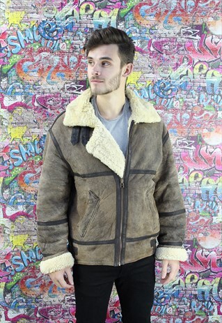 VINTAGE AVIATOR/FLYING JACKET. SHEARLING SHEEP SKIN. UNISEX.