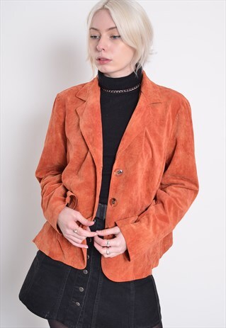 VINTAGE CORDUROY CORD BLAZER JACKET ORANGE