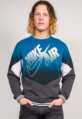VINTAGE 90'S NIKE AIR TURQUOISE GREY GRAPHIC SWEATSHIRT