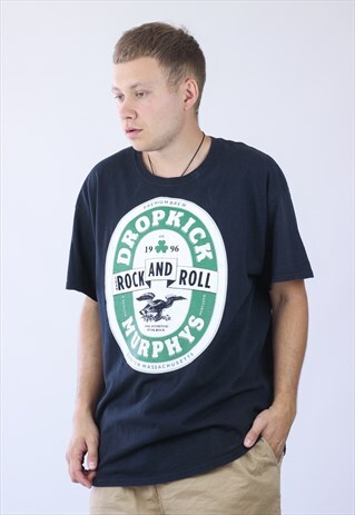 VINTAGE MENS DROPKICK MURPHYS BIG LOGO IRELAND T-SHIRT