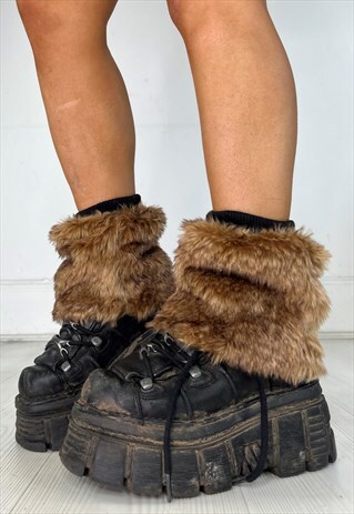 Vintage Y2k Leg Warmers Deadstock Y2k Furry Faux Fur 