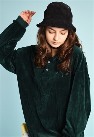 90'S RETRO OVERSIZED ATHLEISURE VELVET SWEATSHIRT JUMPER