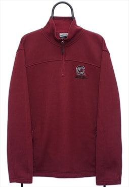 Vintage Carolina Quarter Zip Maroon Sweatshirt Mens
