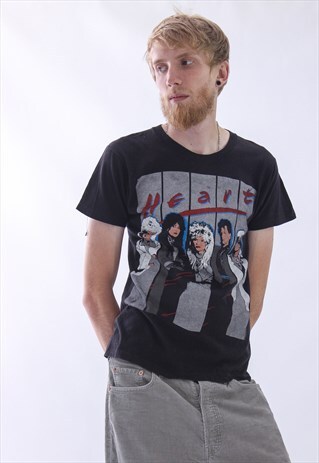 1986 VINTAGE MENS HEART WORLD TOUR BANDS MERCH T-SHIRT
