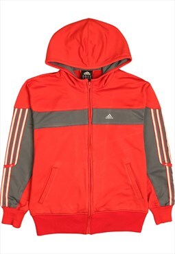 Vintage 90's Adidas Hoodie Sportswear Full Zip Up Red Medium