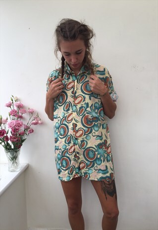 CRAZY PATTERN OVERSIZED RETRO VINTAGE UNISEX FESTIVAL SHIRT