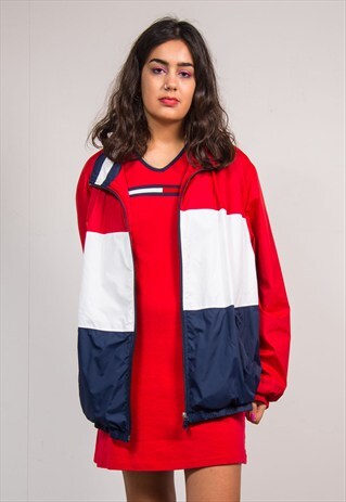 VINTAGE 90'S TOMMY HILFIGER COLOURBLOCK TRACKSUIT JACKET