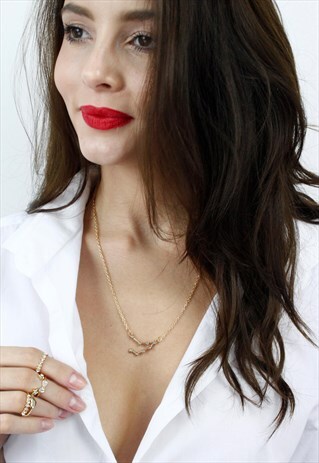 GOLD DIAMANTE 'CAPRICORN' STAR CONSTELLATION CHAIN NECKLACE