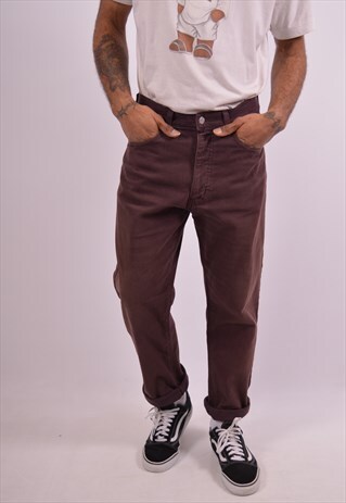 ARMANI MENS VINTAGE JEANS W31 L29 BROWN 90S
