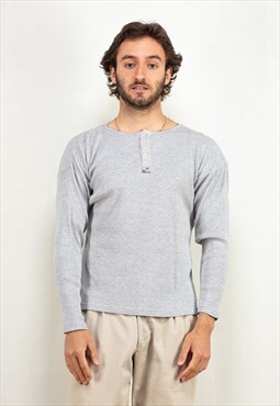 Vintage 70's Men Lee Polo Shirt in Grey