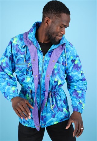VINTAGE PATTERNED PUFFER JACKET NJ261