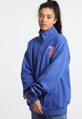 90S CHAMPION BOISE STATE EMBROIDERED 1/4 ZIP SWEATSHIRT