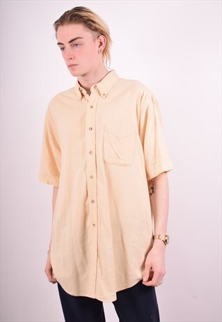 BROOKS BROTHERS MENS VINTAGE SHIRT LARGE BEIGE 90S